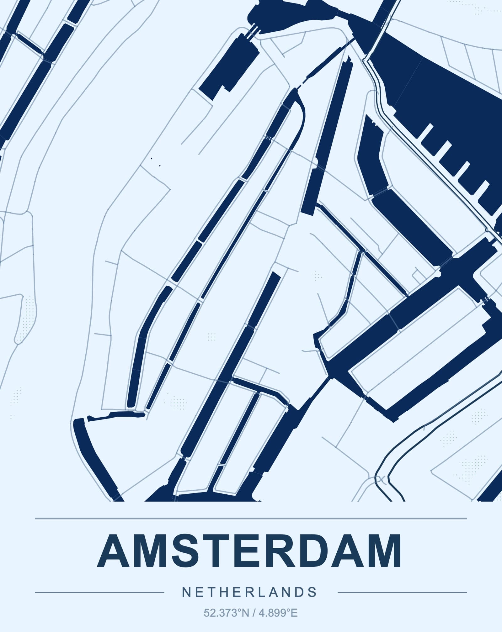 Graphic riverfront map composition